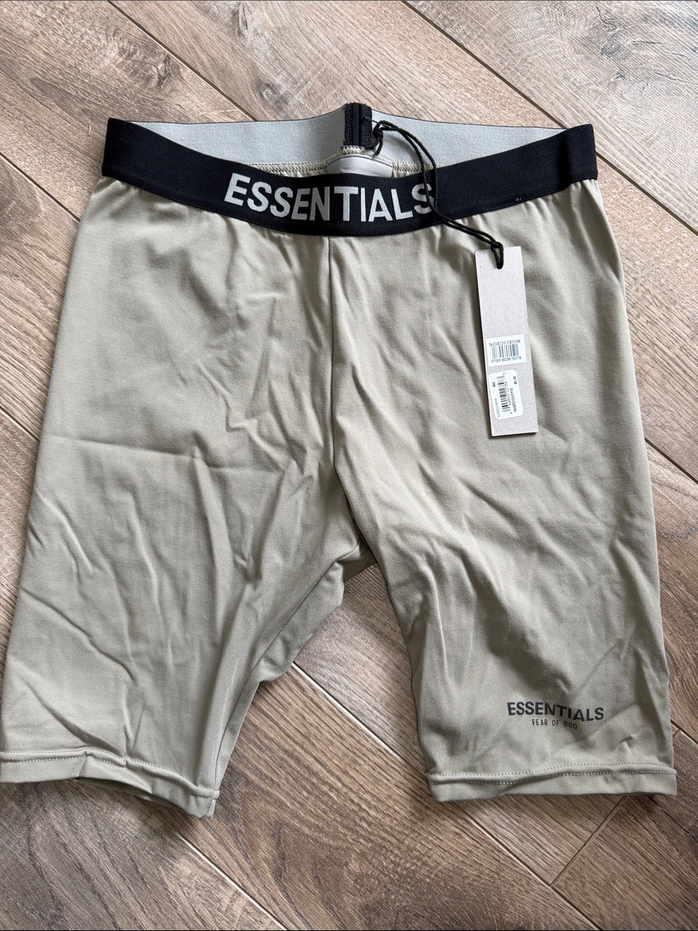 Fear of God Essentials Men's Boxer Briefs in Beige with Black Waistband